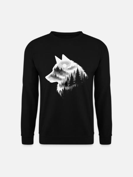 Ulv, Skov, Natur, Vildmark, Udendørs, Dyr - Unisex sweater - sort