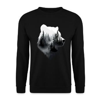 Bear, Forest, Nature, Wilderness, Animal, Bear Artwork - Unisex Sweatshirt - black - Front - Alina (178cm) & Michal (187cm)