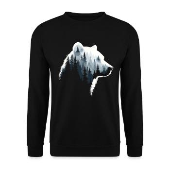 Bear, Forest, Nature, Wilderness, Animal, Bear Artwork - Unisex Sweatshirt - black - Front - Alina (178cm) & Michal (187cm)