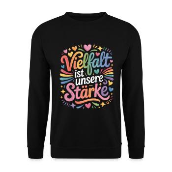 La diversité est notre force Rainbow LGBTQ Pride - Sweat-shirt Unisexe - noir - Devant - Alina (178cm) & Michal (187cm)