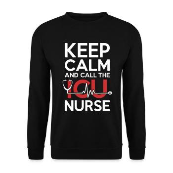 ICU Nurse Keep Calm And Call The Trauma Response - Unisex Pullover - Schwarz - Vorne - Alina (178cm) & Michal (187cm)
