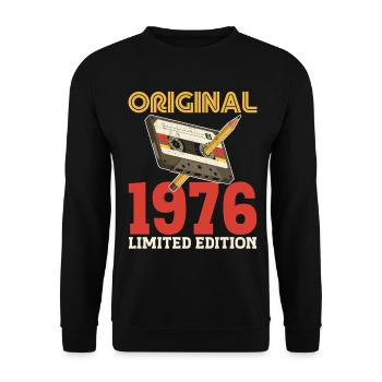 1976 50e Anniversaire 50 ans Original Vintage - Sweat-shirt Unisexe - noir - Devant - Alina (178cm) & Michal (187cm)