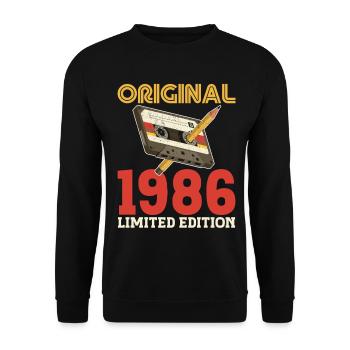 1986 40e Anniversaire 40 ans Original Vintage - Sweat-shirt Unisexe - noir - Devant - Alina (178cm) & Michal (187cm)