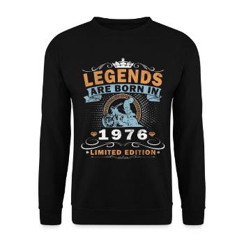 50e anniversaire motard motard de 1976 - Sweat-shirt Unisexe - noir - Devant - Alina (178cm) & Michal (187cm)
