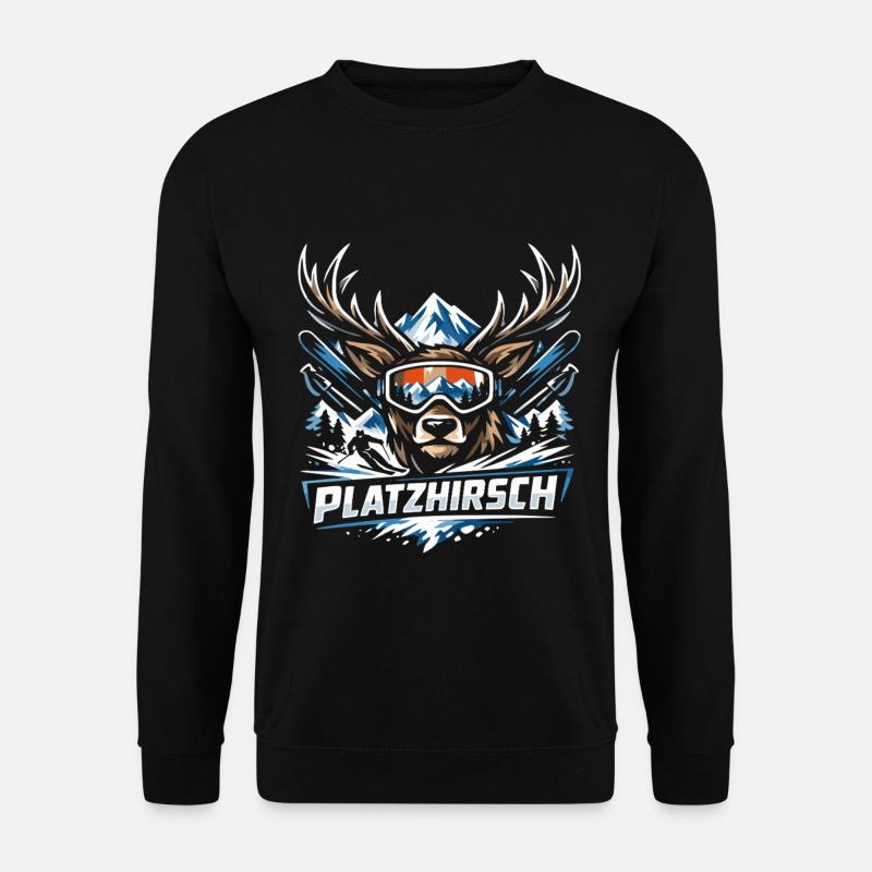 Platzhirsch Ski Hirsch - Unisex Pullover - Schwarz