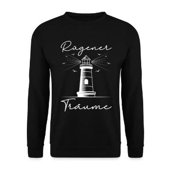 Island of Rügen Lighthouse RÜGEN DREAMS Fun - Unisex Sweatshirt - black - Front - Alina (178cm) & Michal (187cm)