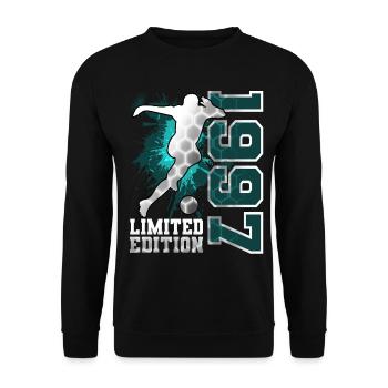 1997 Year of birth Birthday - Unisex Sweatshirt - black - Front - Alina (178cm) & Michal (187cm)