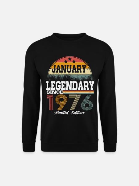 Legends-were-born-in-January-1976 - Unisex Sweatshirt - black