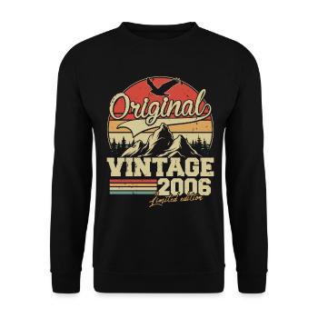 Original 2006 Vintage Vintage Birthday Retro - Unisex Sweatshirt - black - Front - Alina (178cm) & Michal (187cm)