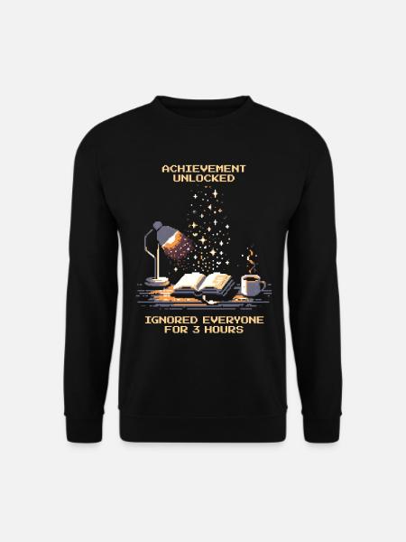 Achievement Unlocked | Reading Books Nerd - Unisex Sweatshirt - black