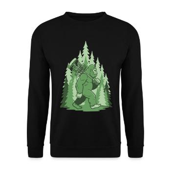 Sasquatch Disc Golf Basket Forest Lustiges Frisbee - Unisex Pullover - Schwarz - Vorne - Alina (178cm) & Michal (187cm)