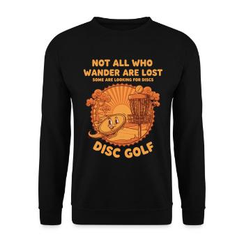 Nicht alle, die umherwandern, sind verloren auf der Suche nach Discs Disc - Unisex Pullover - Schwarz - Vorne - Alina (178cm) & Michal (187cm)