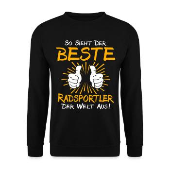Radsportler Geschenkidee - Unisex Pullover - Schwarz - Vorne - Alina (178cm) & Michal (187cm)