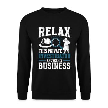  Private Investigator Vest Security Guard Costume - Unisex Sweatshirt - black - Front - Alina (178cm) & Michal (187cm)