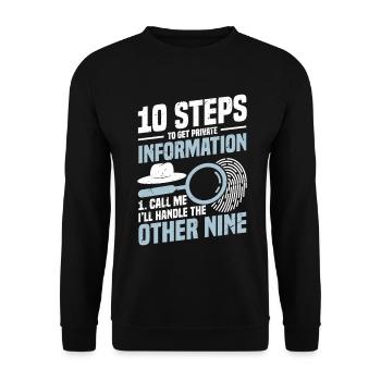  Private Detective Uniform Badge Holder Private - Unisex Sweatshirt - black - Front - Alina (178cm) & Michal (187cm)