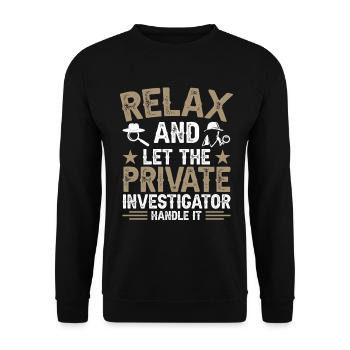 Privatdetektiv-Uniform-Kostüm - Unisex Pullover - Schwarz - Vorne - Alina (178cm) & Michal (187cm)