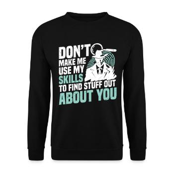  Observation Outfit for Private Investigator - Unisex Sweatshirt - black - Front - Alina (178cm) & Michal (187cm)