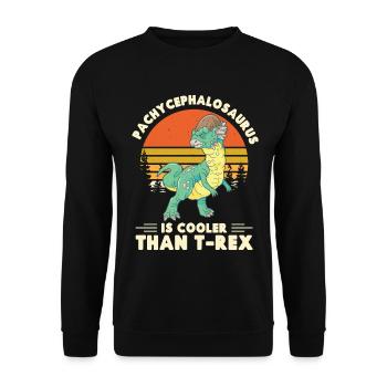 Pachycephalosaurus Costume Paleontologist Dinosaur - Unisex Sweatshirt - black - Front - Alina (178cm) & Michal (187cm)
