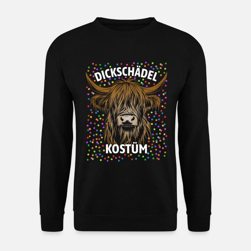 Dickschädel Hochland Rind Kostüm Verkleidung - Unisex Pullover - Schwarz