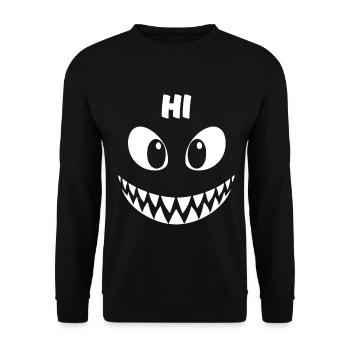 Shark | Big Face Costume Carnival Disguise - Unisex Sweatshirt - black - Front - Alina (178cm) & Michal (187cm)