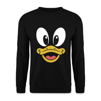 Duck | Big Face Costume Carnival Disguise - Unisex Sweatshirt - black - Front - Alina (178cm) & Michal (187cm)