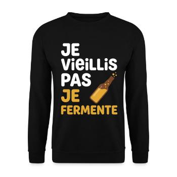 Je Vieillis Pas Je Fermente Beer Funny Gift Humor - Sweat-shirt Unisexe - noir - Devant - Alina (178cm) & Michal (187cm)