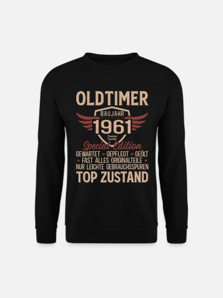 65. Geburtstag Shirt – Oldtimer 1961 Vintage Retro - Unisex Pullover - Schwarz