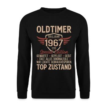 59th Birthday Shirt – Vintage 1967 Vintage Retro - Unisex Sweatshirt - black - Front - Alina (178cm) & Michal (187cm)
