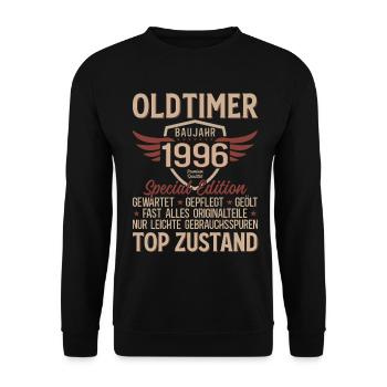 T-shirt du 30e anniversaire – Vintage 1996 Vintage Rétro - Sweat-shirt Unisexe - noir - Devant - Alina (178cm) & Michal (187cm)