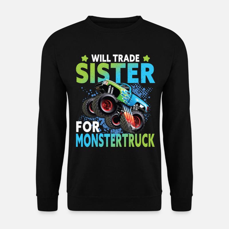 Monstertruck Geschwister Lustiger Spruch - Unisex Pullover - Schwarz