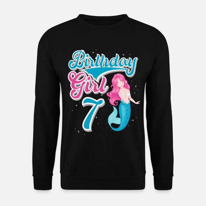 7th Birthday Mermaid - Unisex Sweatshirt - black
