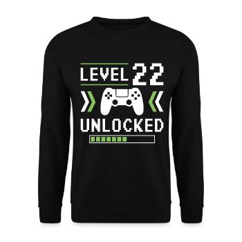 22e anniversaire niveau 22 débloqué - Sweat-shirt Unisexe - noir - Devant - Alina (178cm) & Michal (187cm)