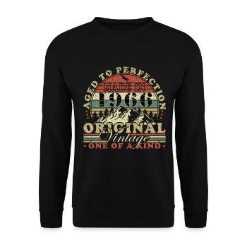 Vintage 1966 Original Vintage Retro Birthday - Unisex Sweatshirt - black - Front - Alina (178cm) & Michal (187cm)