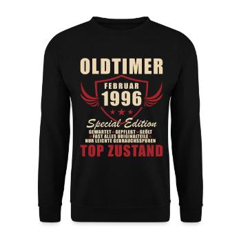 Birthday February 1996 - Unisex Sweatshirt - black - Front - Alina (178cm) & Michal (187cm)