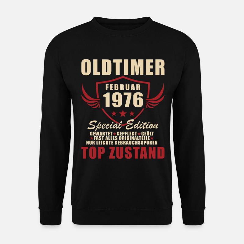 February 1976 Birthday Oldtimer 1976 - Unisex Sweatshirt - black