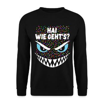 Requin, comment vas-tu ? | Costume, Carnaval, Déguisement - Sweat-shirt Unisexe - noir - Devant - Alina (178cm) & Michal (187cm)