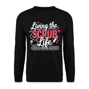 Living the Scrub Life - Unisex Sweatshirt - black - Front - Alina (178cm) & Michal (187cm)