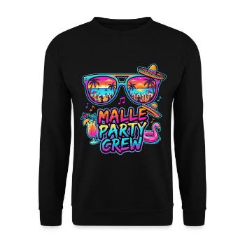 Équipe de fête Malle Groupe de vacances à Majorque - Sweat-shirt Unisexe - noir - Devant - Alina (178cm) & Michal (187cm)