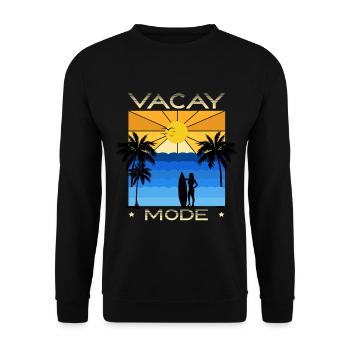 Fun holiday & surfer design - Unisex Sweatshirt - black - Front - Alina (178cm) & Michal (187cm)