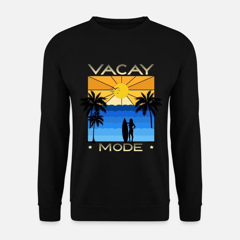 Fun holiday & surfer design - Unisex Sweatshirt - black