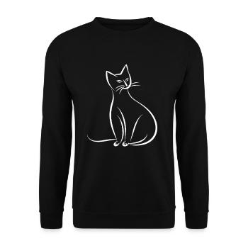 Dessin de chat - Sweat-shirt Unisexe - noir - Devant - Alina (178cm) & Michal (187cm)