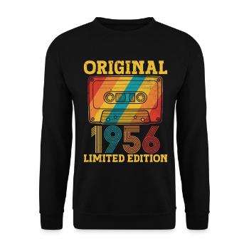 70e Anniversaire 70 ans 1956 Cadeau d'anniversaire - Sweat-shirt Unisexe - noir - Devant - Alina (178cm) & Michal (187cm)