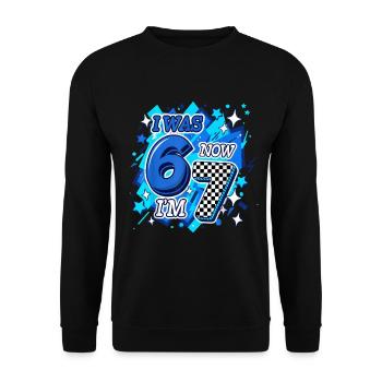Six Seven Blue Checkered 67 - Unisex Pullover - Schwarz - Vorne - Alina (178cm) & Michal (187cm)