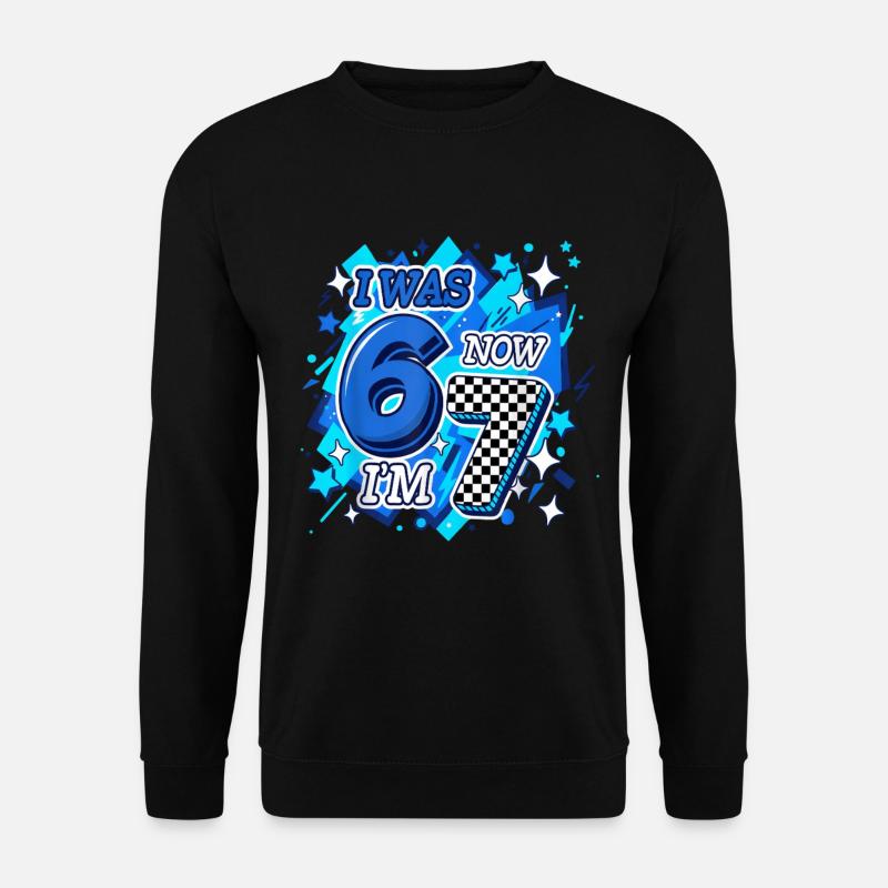 Six Seven Blue Checkered 67 - Unisex Sweatshirt - black