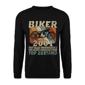 25e anniversaire motard motard 2001 - Sweat-shirt Unisexe - noir - Devant - Alina (178cm) & Michal (187cm)