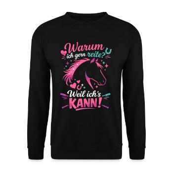 Rider Horse Saying Riding Rider Gift - Unisex Sweatshirt - black - Front - Alina (178cm) & Michal (187cm)