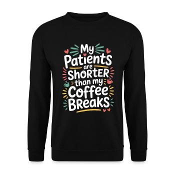 Pediatric Nurse My Patients Are Shorter Peds RN - Unisex Sweatshirt - black - Front - Alina (178cm) & Michal (187cm)