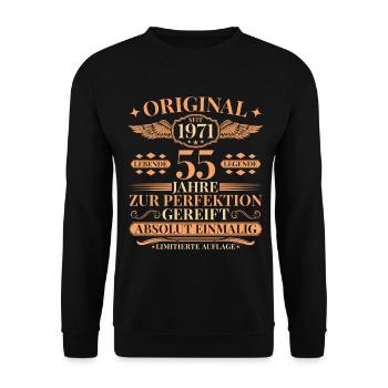 55. Geburtstag Lebende Legende seit 1971 - Unisex Pullover - Schwarz - Vorne - Alina (178cm) & Michal (187cm)
