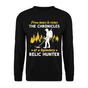 Relic Detector Metal Detector Probes - Unisex Sweatshirt - black - Front - Alina (178cm) & Michal (187cm)
