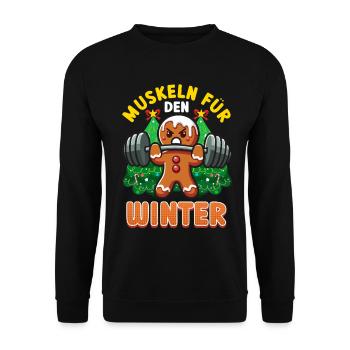 MUSCLES POUR L’HOMME EN PAIN D’ÉPICES D’HIVER Drôle - Sweat-shirt Unisexe - noir - Devant - Alina (178cm) & Michal (187cm)